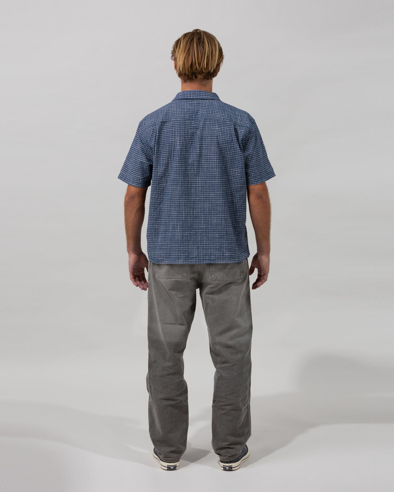 Gone Fishing Shirt - Checkered Marine Blue